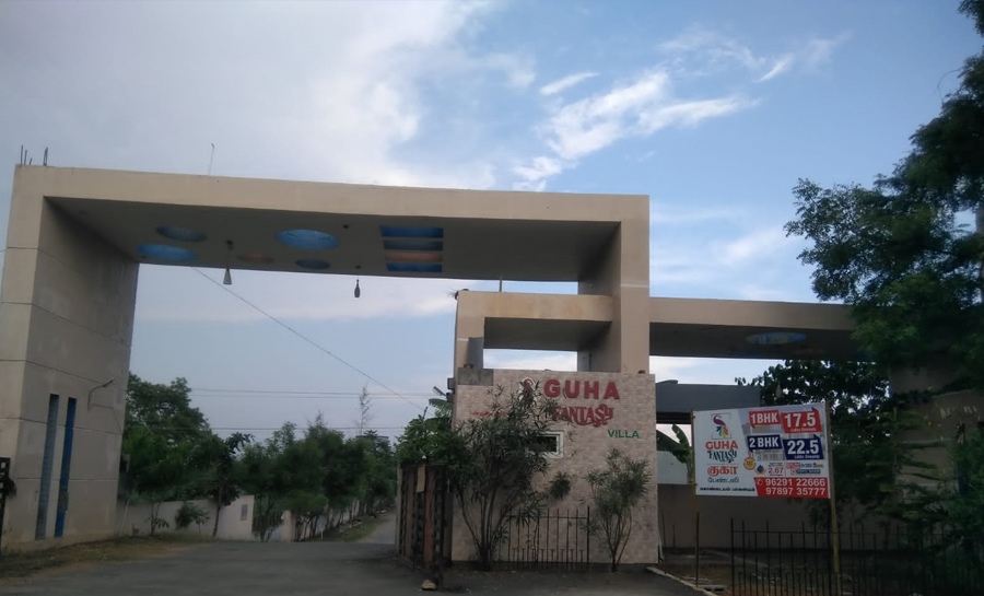 GUHA Residency - Modern luxury villa exterior with contemporary architecture, landscaped gardens, and premium amenities in Saravanampatty, Coimbatore